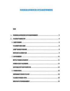 傳統制造業轉型投資分析及融資策略報告