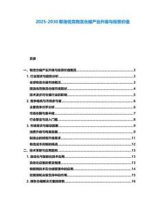 2025-2030斯洛伐克物流倉儲產業升級與投資價值