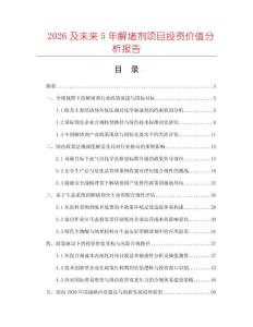 2026及未來(lái)5年解堵劑項(xiàng)目投資價(jià)值分析報(bào)告