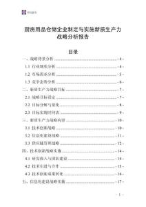 廚房用品倉儲企業(yè)制定與實(shí)施新質(zhì)生產(chǎn)力戰(zhàn)略分析報(bào)告