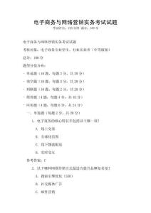 電子商務(wù)與網(wǎng)絡(luò)營(yíng)銷實(shí)務(wù)考試試題