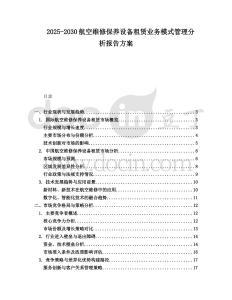 2025-2030航空維修保養設備租賃業務模式管理分析報告方案