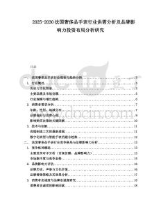 2025-2030法國奢侈品手表行業(yè)供需分析及品牌影響力投資布局分析研究
