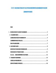 2025航空航天航空行業(yè)市場深度調(diào)研及發(fā)展趨勢與投資戰(zhàn)略研究報告