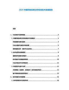 2025中國藥物雜質(zhì)分析檢測技術(shù)發(fā)展報(bào)告