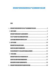 耕地保护政策实施效果农业产业发展面源污染治理
