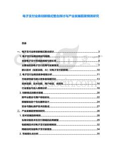 電子支付業(yè)務(wù)創(chuàng)新模式整合探討與產(chǎn)業(yè)發(fā)展前景預(yù)測研究