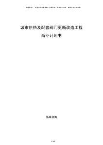 城市供熱及配套閥門更新改造工程商業計劃書