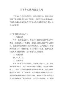 三下鄉實踐內容怎么寫_1