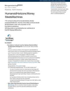 摩根士丹利-北美機器人：人形機器人前景：資本邂逅機器-Humanoid Horizons：Money Meets Machines-20260507