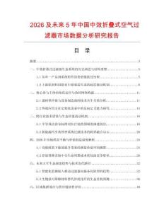 2026及未來5年中國中效折疊式空氣過濾器市場數據分析研究報告