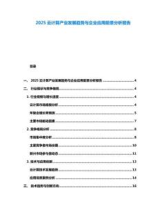 2025云計算產業發展趨勢與企業應用前景分析報告