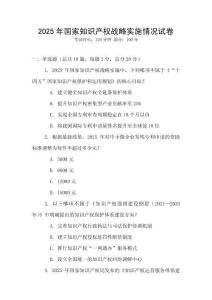 2025年國家知識產權戰略實施情況試卷