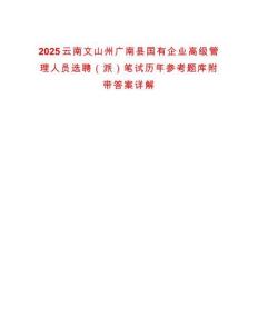 2025云南文山州廣南縣國有企業高級管理人員選聘（派）筆試歷年參考題庫附帶答案詳解