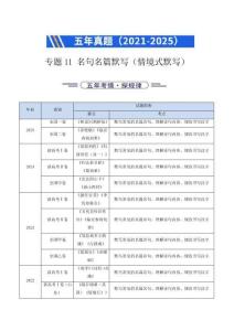2021-2025年全國卷高考語文真題分類精編  名句名篇默寫(情境式默寫)(全國通用)(解析版)