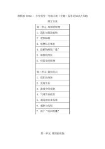2024-2025年教科版(2024)小學科學一年級上冊(全冊)知識點歸納(附目錄)