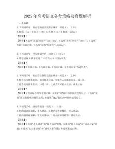 2025年高考語文備考策略及真題解析