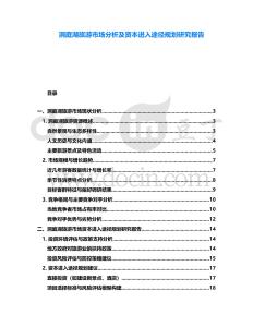 洞庭湖旅游市場分析及資本進入途徑規劃研究報告