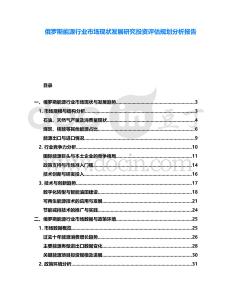 俄羅斯能源行業(yè)市場(chǎng)現(xiàn)狀發(fā)展研究投資評(píng)估規(guī)劃分析報(bào)告