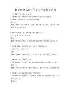 國際法律體系下的知識產權保護試題