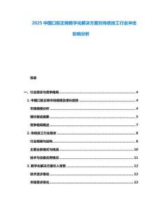 2025中國口腔正畸數(shù)字化解決方案對傳統(tǒng)技工行業(yè)沖擊影響分析