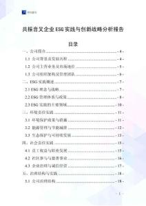 共振音叉企業ESG實踐與創新戰略分析報告