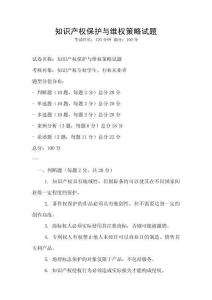 知識產權保護與維權策略試題