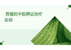 2026年胃緩的中醫辨證治療總結新版