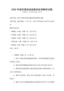 2025年城市基礎設施建設標準解析試題