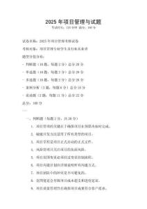 2025年項目管理與試題