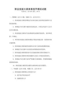 职业技能大赛参赛选手模拟试题