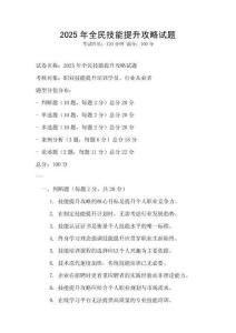 2025年全民技能提升攻略試題