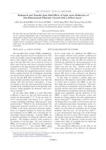 Enhanced and Tunable Spin Hall Effect of Light upon Reflection of One-Dimensional Photonic Crystal with a Defect Layer