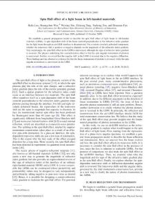 Spin Hall effect of a light beam in left-handed materials