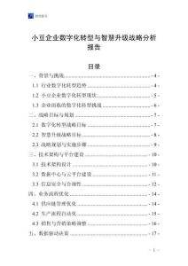 小豆企业数字化转型与智慧升级战略分析报告