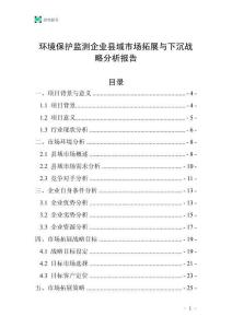 環境保護監測企業縣域市場拓展與下沉戰略分析報告