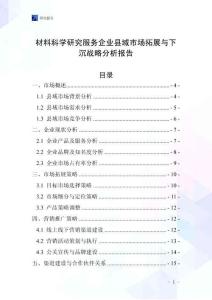 材料科學研究服務企業縣域市場拓展與下沉戰略分析報告