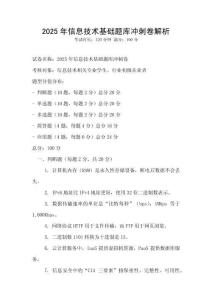 2025年信息技術(shù)基礎(chǔ)題庫沖刺卷解析
