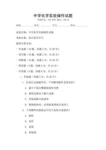 中學化學實驗操作試題