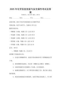2025年化学实验技能与安全操作考试及答案