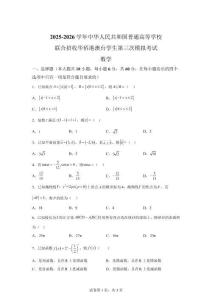 深圳市2025-2026普通高等學(xué)校招收華僑港澳臺學(xué)生高三下學(xué)期模擬數(shù)學(xué)試卷【附答案解析】