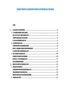 浮船升降機行業(yè)原材料供需與價格波動分析報告