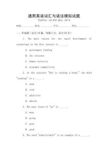 通用英語(yǔ)詞匯與語(yǔ)法模擬試題