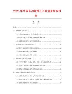 2025年中國(guó)多功能插孔市場(chǎng)調(diào)查研究報(bào)告