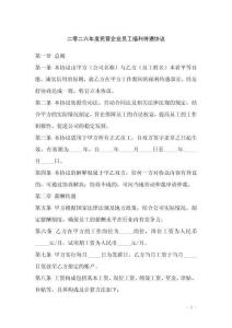 二零二六年度民营企业员工福利待遇协议
