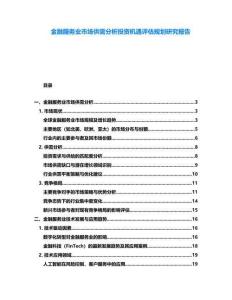 金融服務(wù)業(yè)市場供需分析投資機遇評估規(guī)劃研究報告
