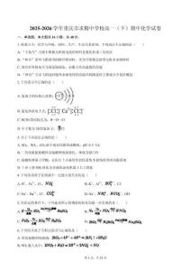 重慶市求精中學校2025-2026學年高一下學期期中化學試卷（含答案）