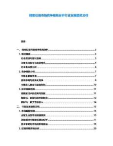 精密儀器市場競爭格局分析行業發展趨勢文檔
