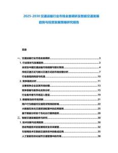 2025-2030交通運輸行業(yè)市場全面調(diào)研及智能交通發(fā)展趨勢與投資發(fā)展策略研究報告