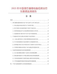 2025年中國理療通微電腦低頻治療儀數據監測報告